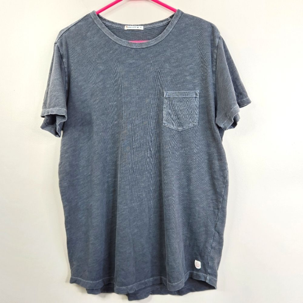 Marine Layer Mens Short Sleeve Heather Gray Crewneck Single Pocket Tee Medium